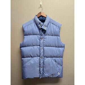Vintage Gerry Puffer Vest Button Blue Outdoor Ski Skiing VTG Large 80s Mens